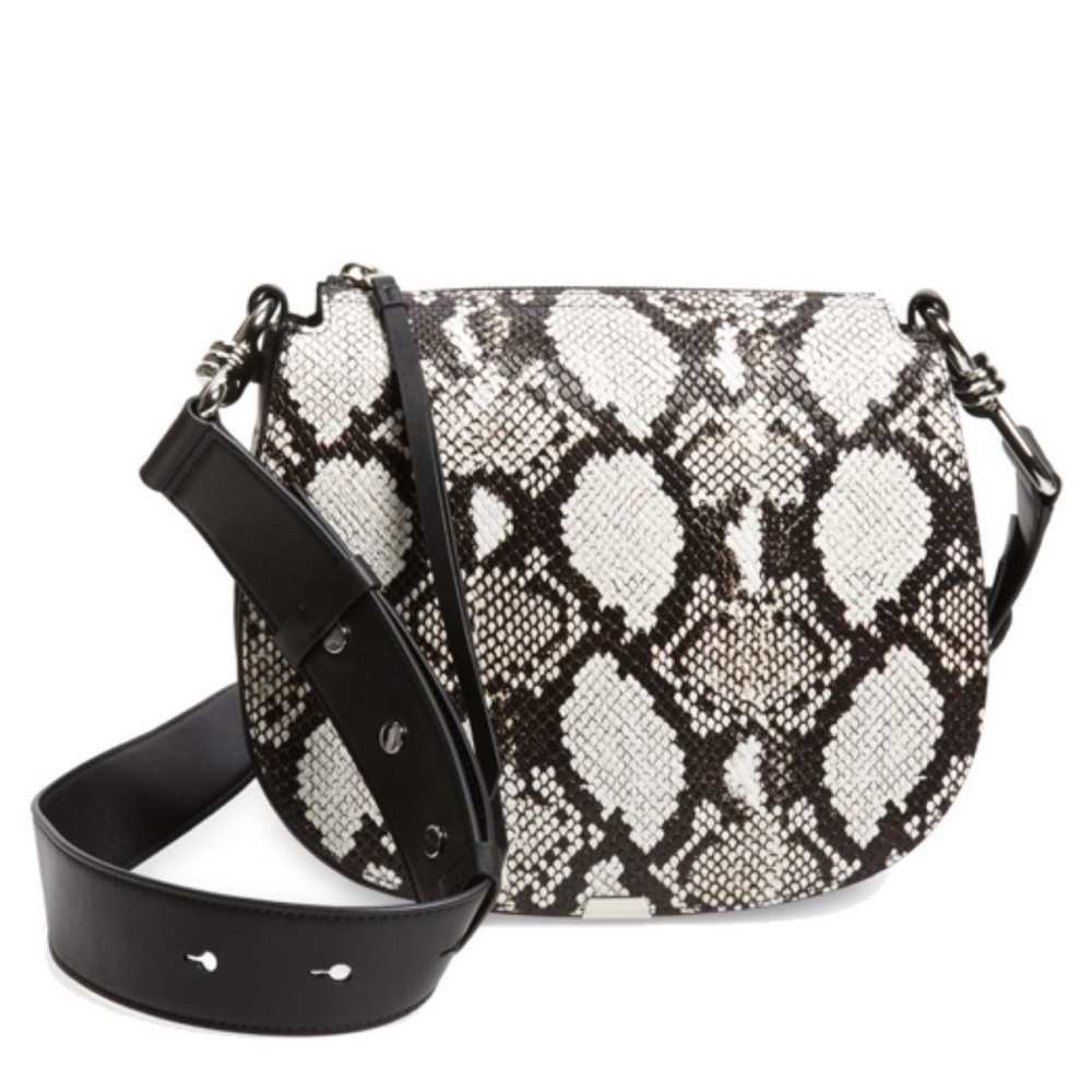 All Saints Black and White Crossbody Bag